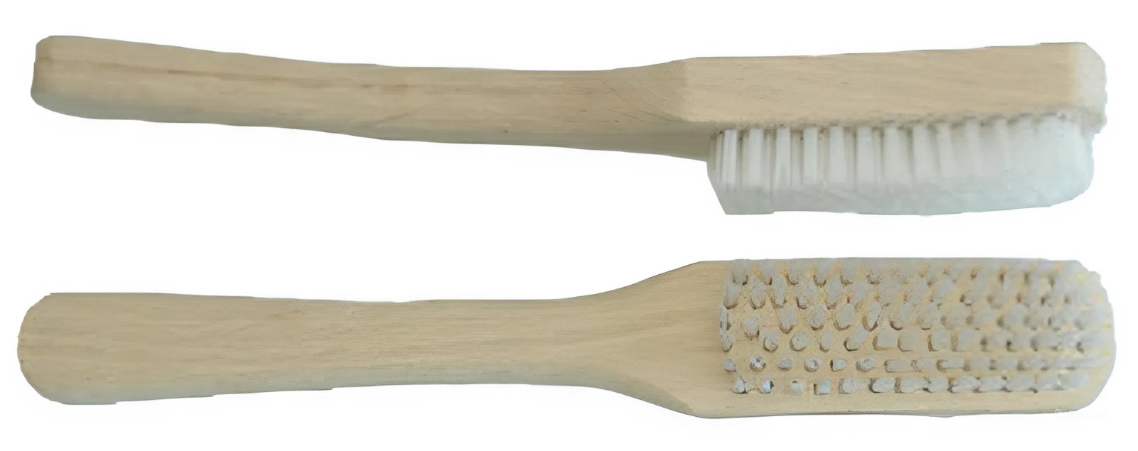 Щетка для зачистки изделий в аквачистке и стирке. Белая щетина, жесткий ворс 13 мм. Импорт. 