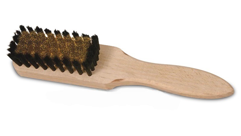 Щетка для замши комбинированная. Щетина из нейлона и латуни 23 мм. Импорт.