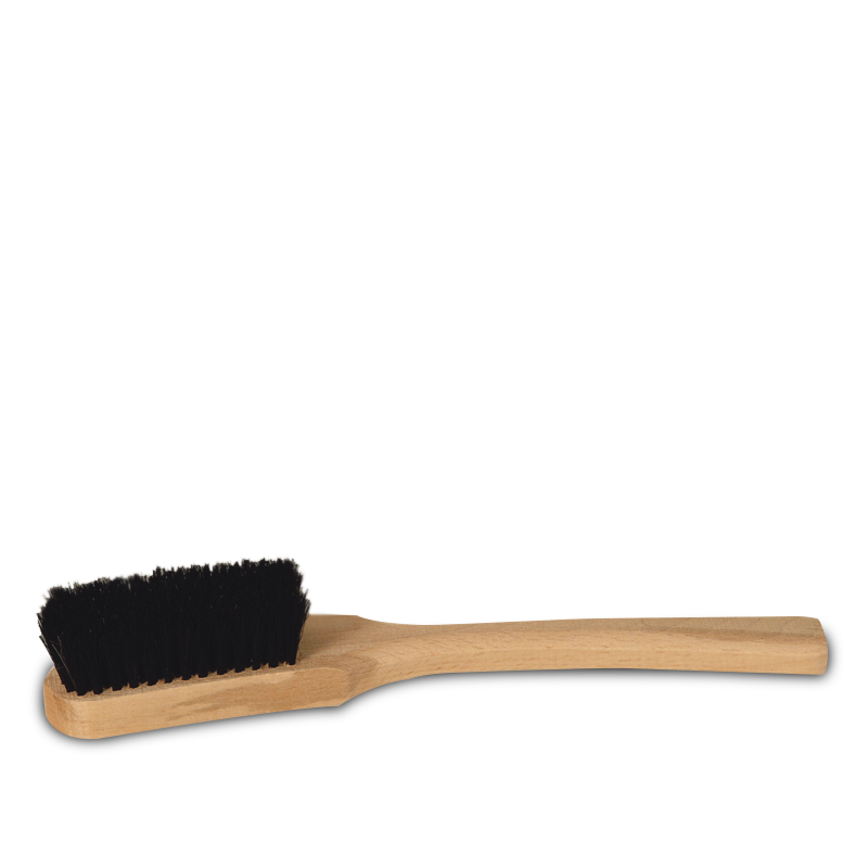 Щетка с ручкой для зачистки из конского волоса. Чёрный мягкий ворс 30 мм. Импорт.